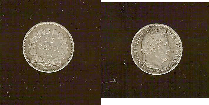 25 centimes Louis Philippe 1846W  gVF